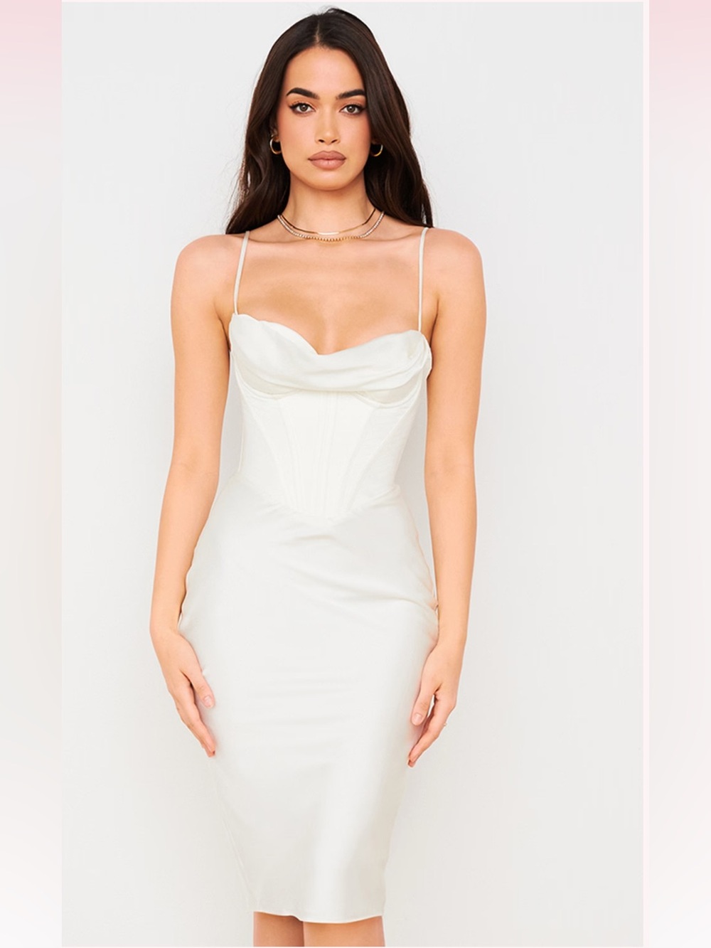 House of CB Myrna Ivory Corset Slip Dress